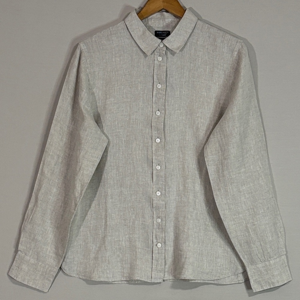 Baird McNutt Irish Linen for J.Crew Wren Slim Fit Button Up Shirt Size 14